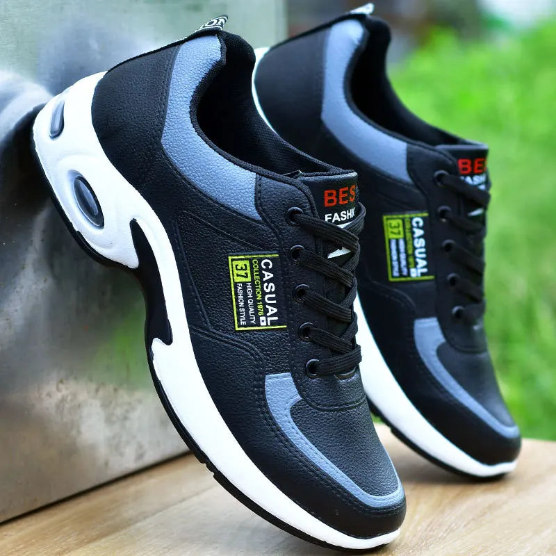 2025 new spring trend sports men's shoes Lace-up thick sole casual breathable fashion shoes Large size Wear skid resistance