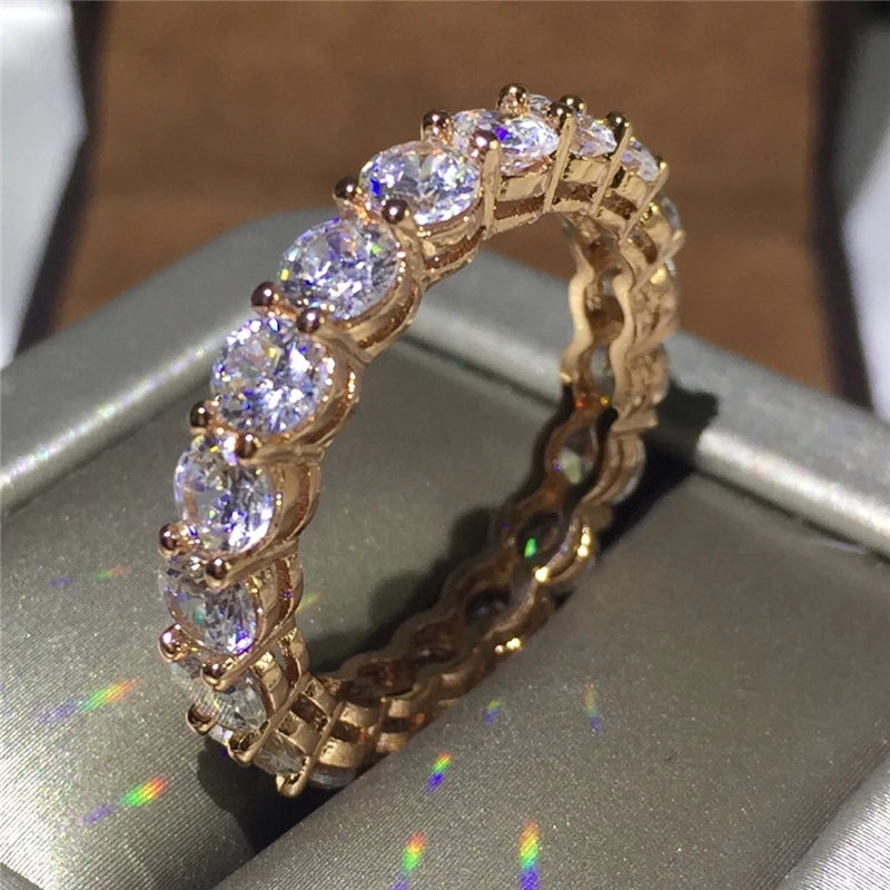 925 Sterling Silver ring Round 4mm Lab Diamond