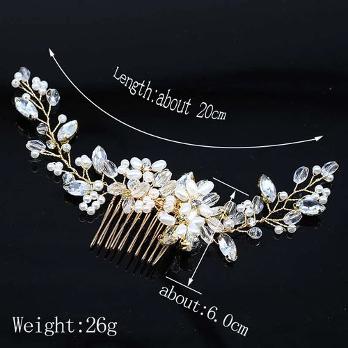 Bridal Hair Accessories Crystal Peals Hair
