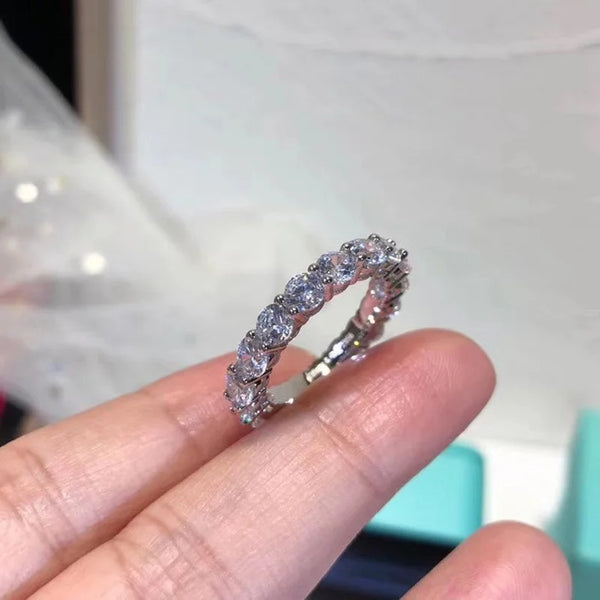 925 Sterling Silver ring Round 4mm Lab Diamond