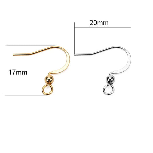 50pcs Stainless Steel Hypoallergenic Earring Hooks Diy Jewelry Making Accessories