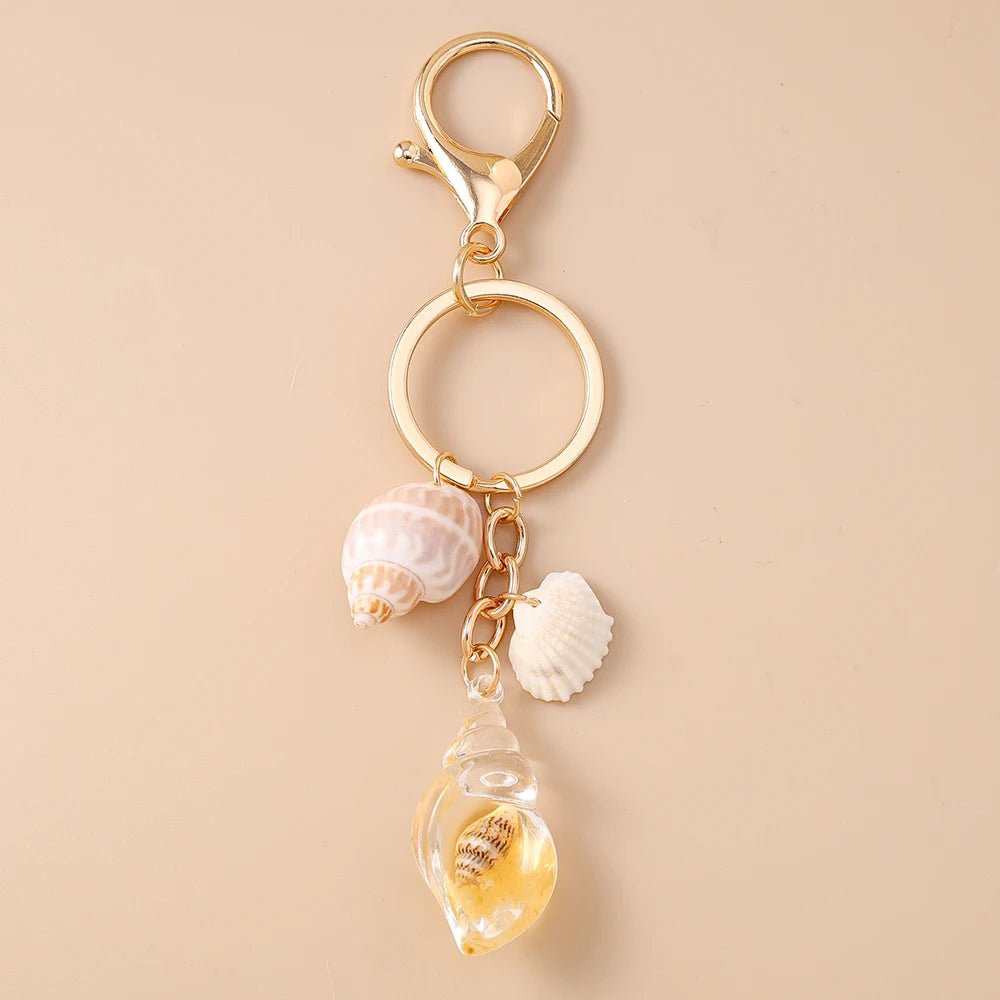 Beach Shell Keychain Women Girls