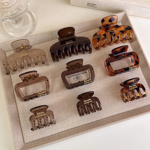 Korea Gold Label Letters Square Hair Clip