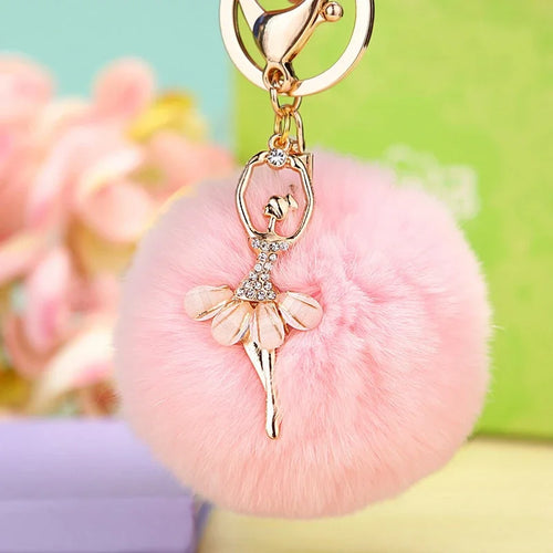 Fashion Rhinestone Ballet Dancer Keychain