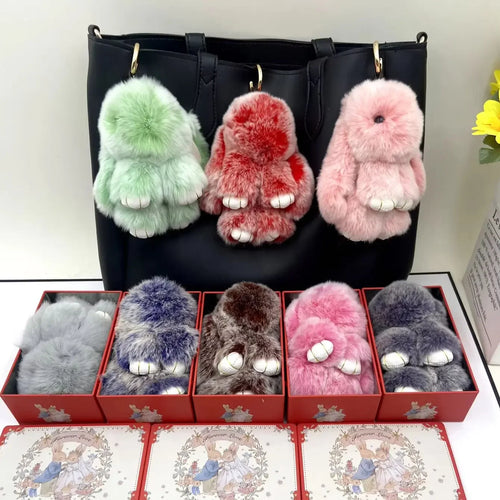 【BunnyLulu】Handmade Soft Bunny PomPom Keychain