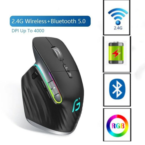 Bluetooth Wireless Mouse Rechargeable 12 Colors RGB LED