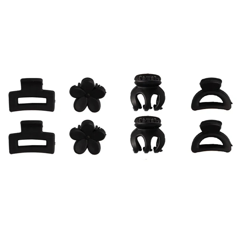 8/6Pcs Black Hair Claws Elegant Acrylic Hair Clip