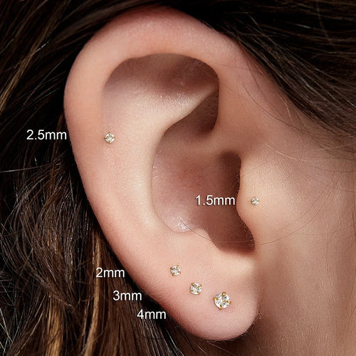 2/8PCS Stainless Steel Earring Nose Stud