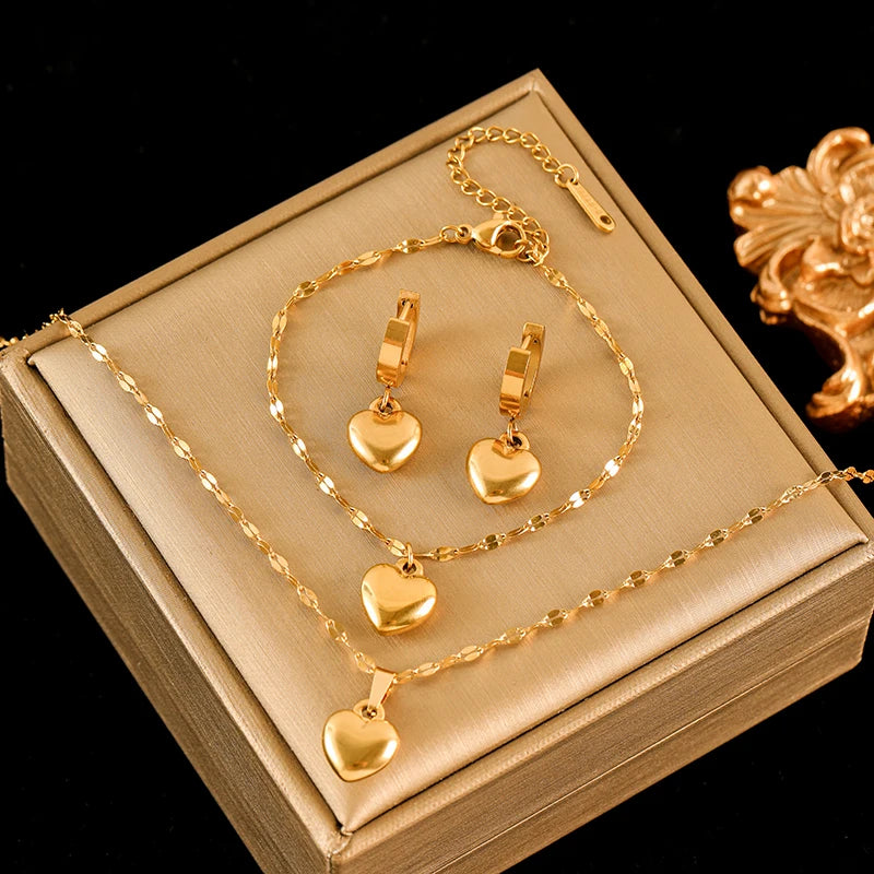 Ball Necklace Bracelet Earrings For Women