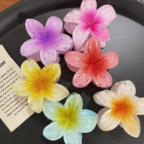 Hair Claws Gradient Flower Acrylic Hair Clip for Women