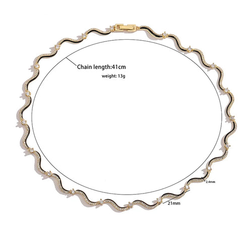 Fashion Enamel Chains Necklace Bracelet Jewelry Sets