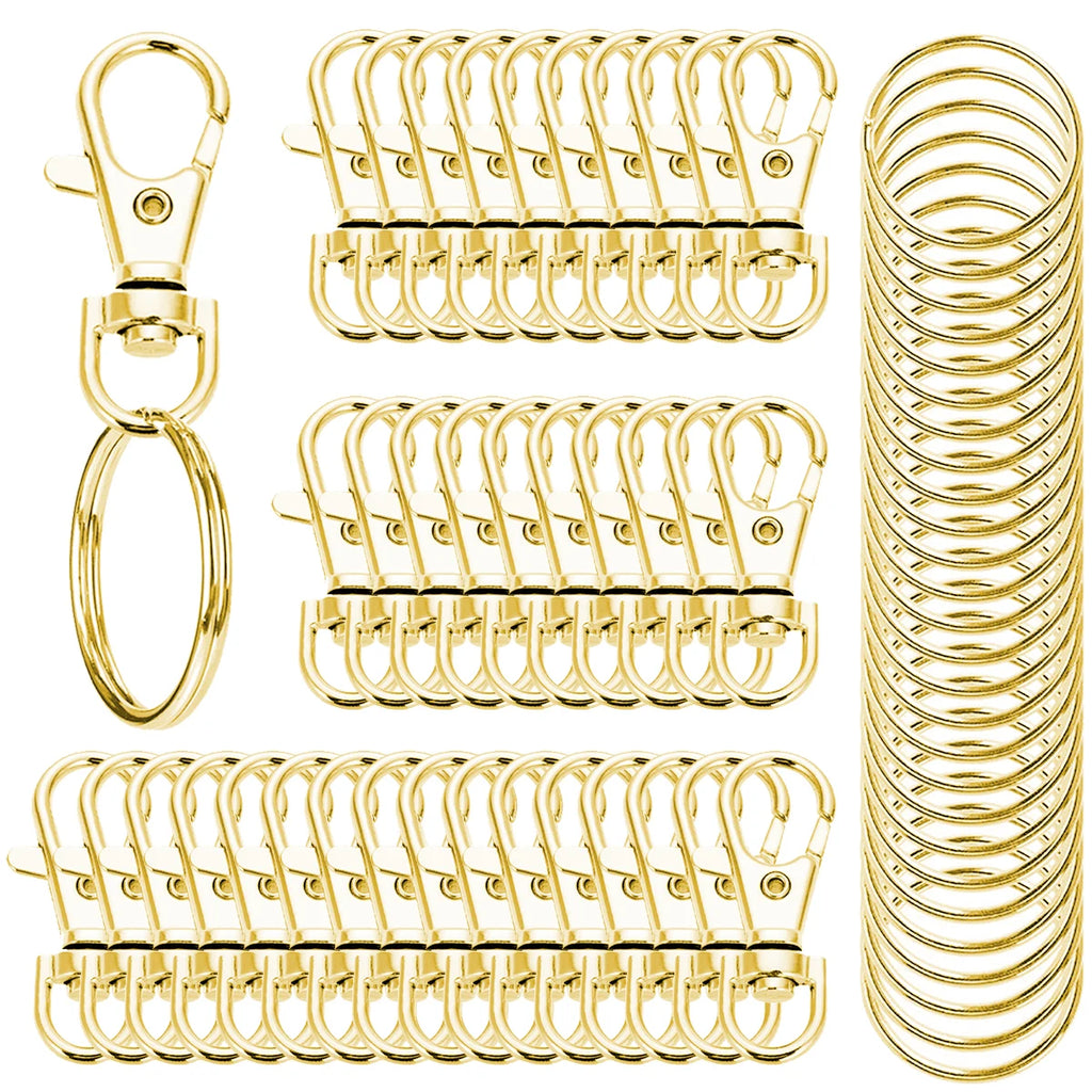 Keychain Hook with Key Ring Keychain Clip Hook with Flat Ring