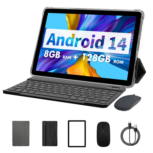 Android 15 Tablet 10 Inch, 8GB RAM + 128GB ROM