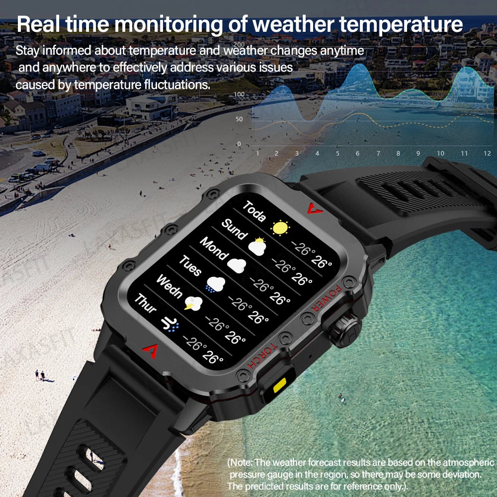 Men's Smart Watch LED Flashlight Outdoor Sports Smart Watch