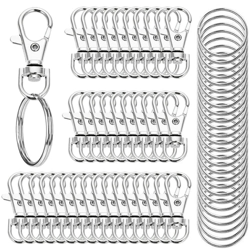 Keychain Hook with Key Ring Keychain Clip Hook with Flat Ring