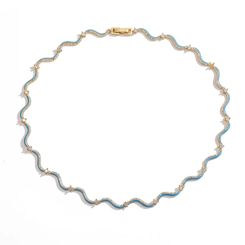 Fashion Enamel Chains Necklace Bracelet Jewelry Sets