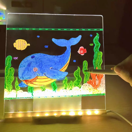 DIY Children's Glowing Drawing Lamp With 7 Colorful Pens Acrylic