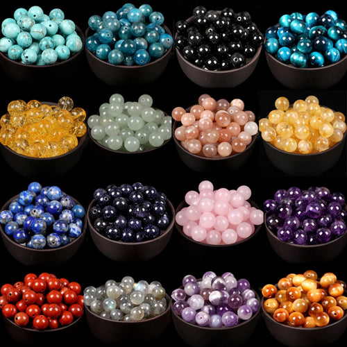 Natural Round Stone Beads For Jewelry Making DIY Bracelet