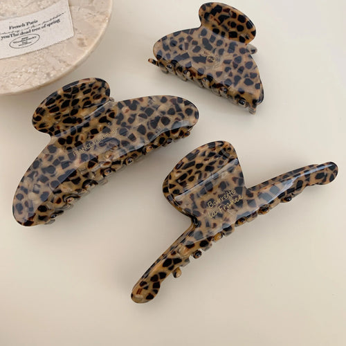 Korean New Retro Geometric Leopard Print Hair Clip
