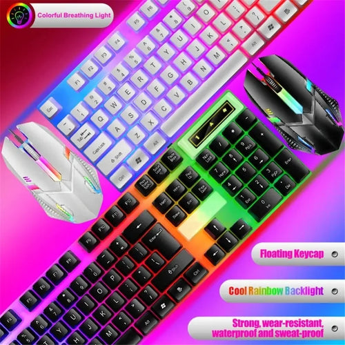 Colorful LED Backlit USB Keyboard and Mouse Combo