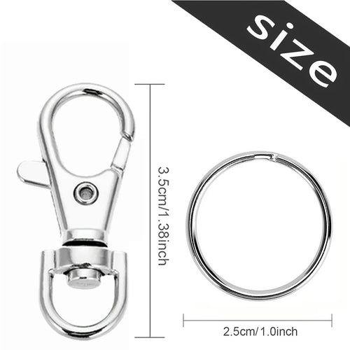Keychain Hook with Key Ring Keychain Clip Hook with Flat Ring