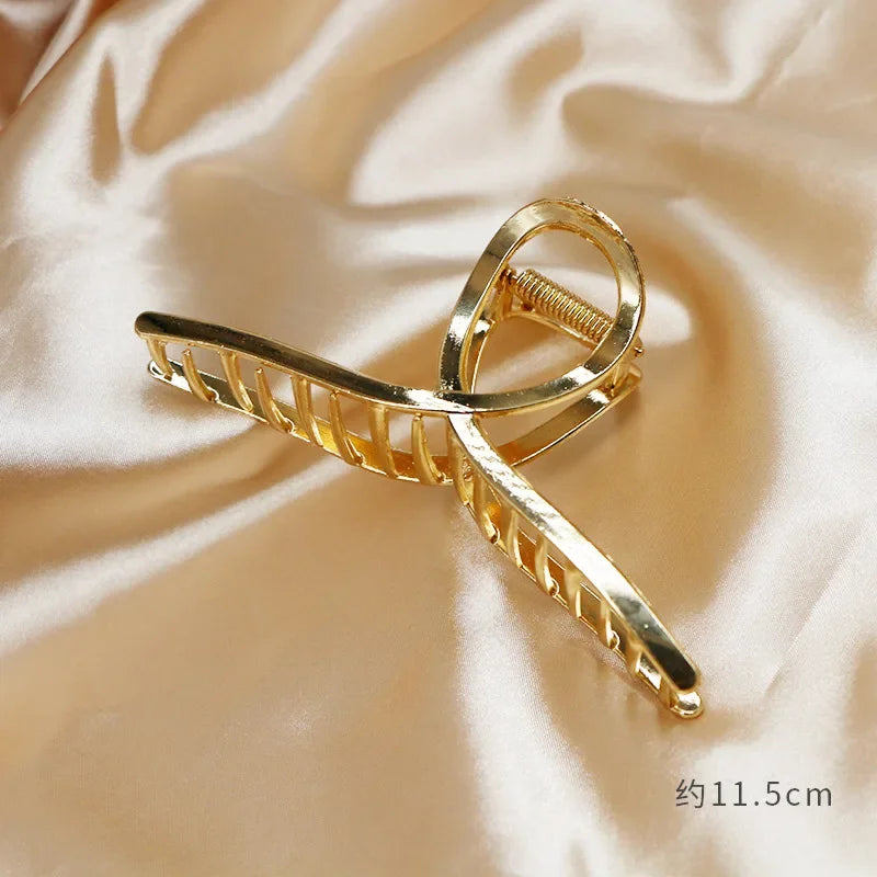 Korean Golden Hair Claws Butterfly Geometric Elegant Hair Clip