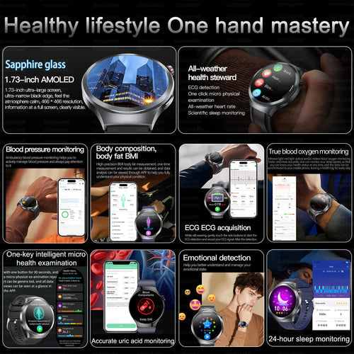 Sapphire 1.73" Health Tracker Smartwatch