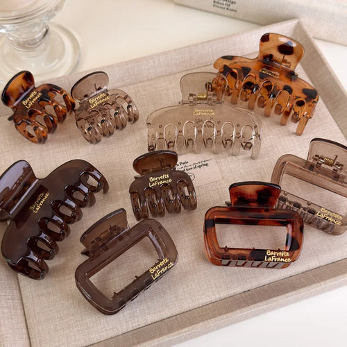 Korea Gold Label Letters Square Hair Clip