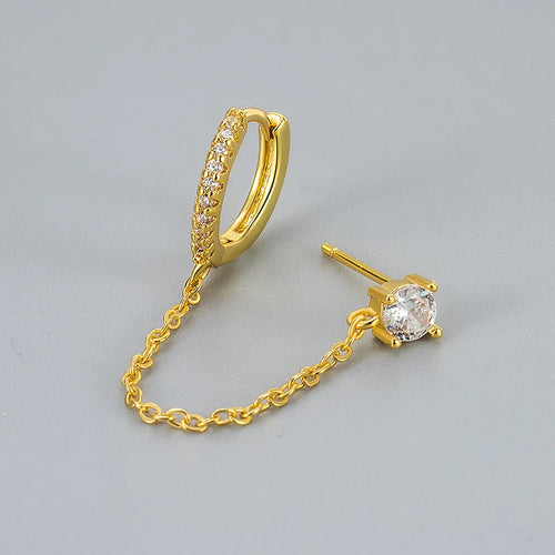 4PC Chain Huggie Earring Set For Women