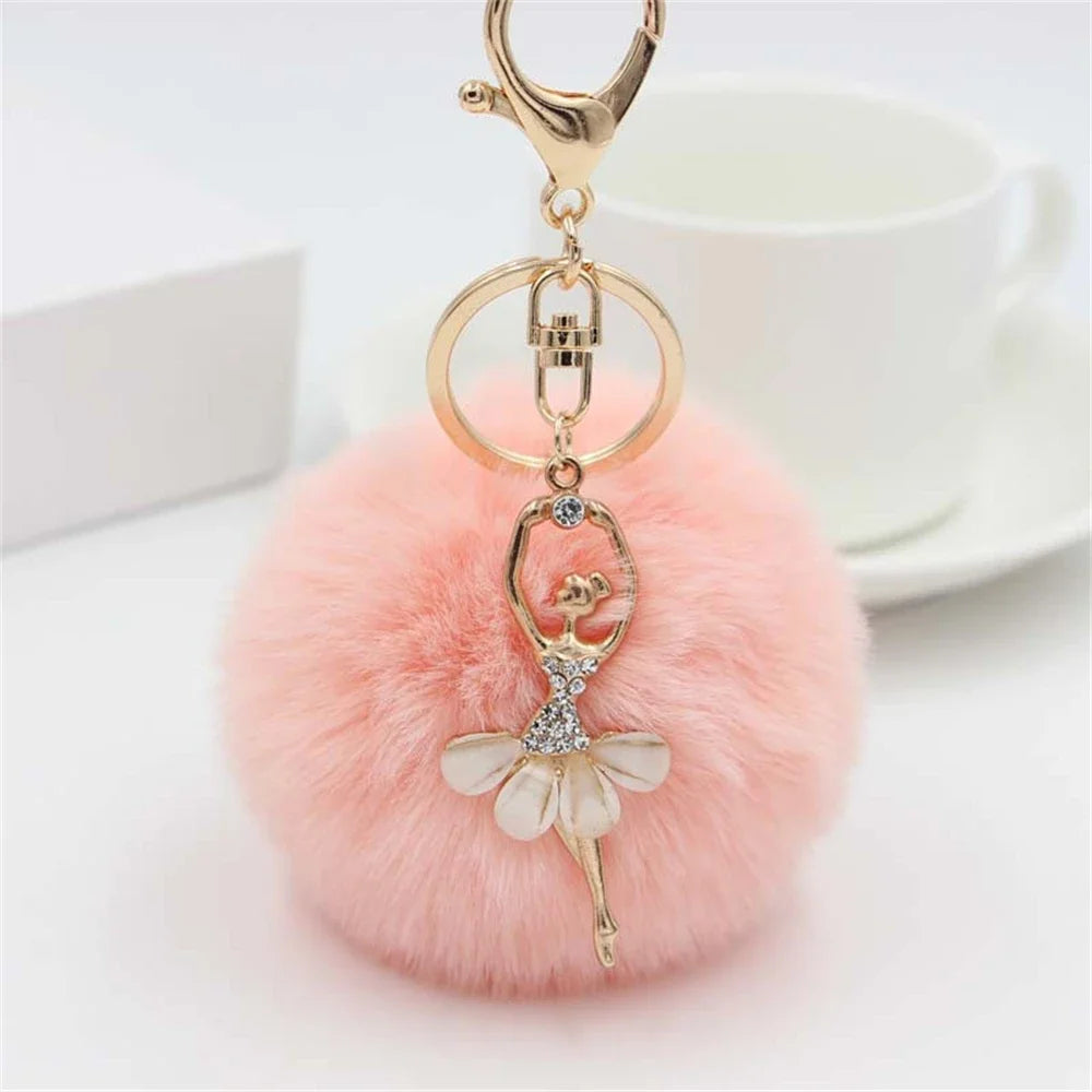 Fashion Rhinestone Ballet Dancer Keychain