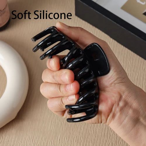 Silicone Material Hair Claw Clip Crab Barrette Women