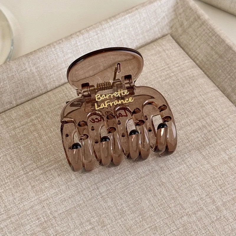 Korea Gold Label Letters Square Hair Clip