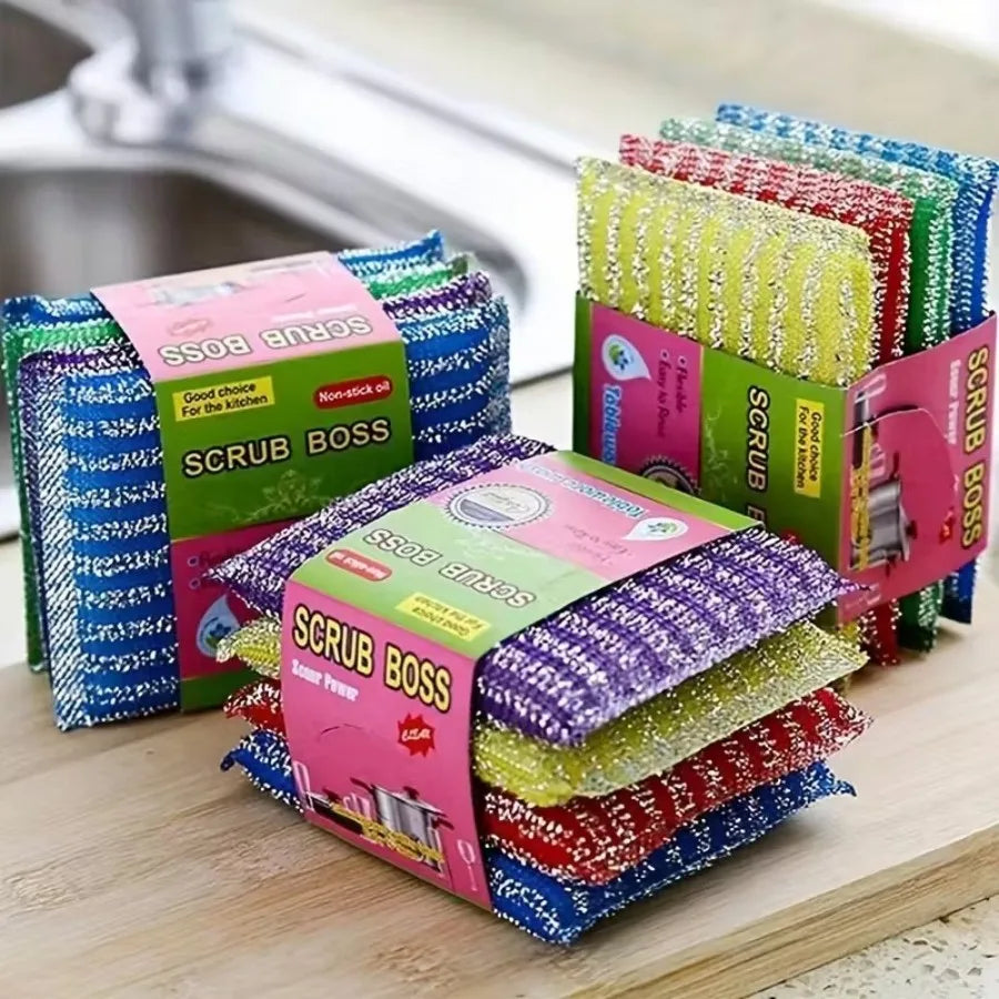 Non-Scratch Dish Sponge Cloth - Reusable Microfiber Cleaning Sponge Absorbent Double-Sided for Kitchen Dishes Pots Shoes